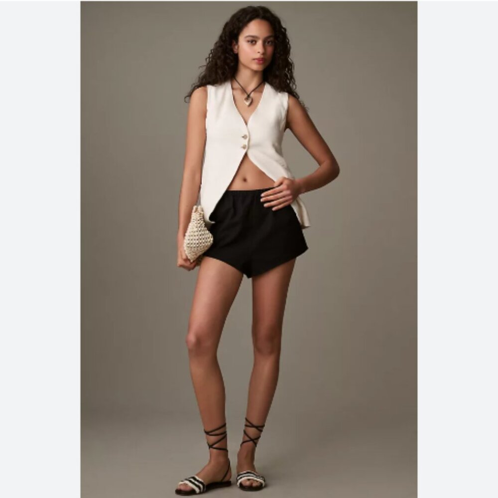 Brand New By Anthropologie Linen-Blend Micro Shorts